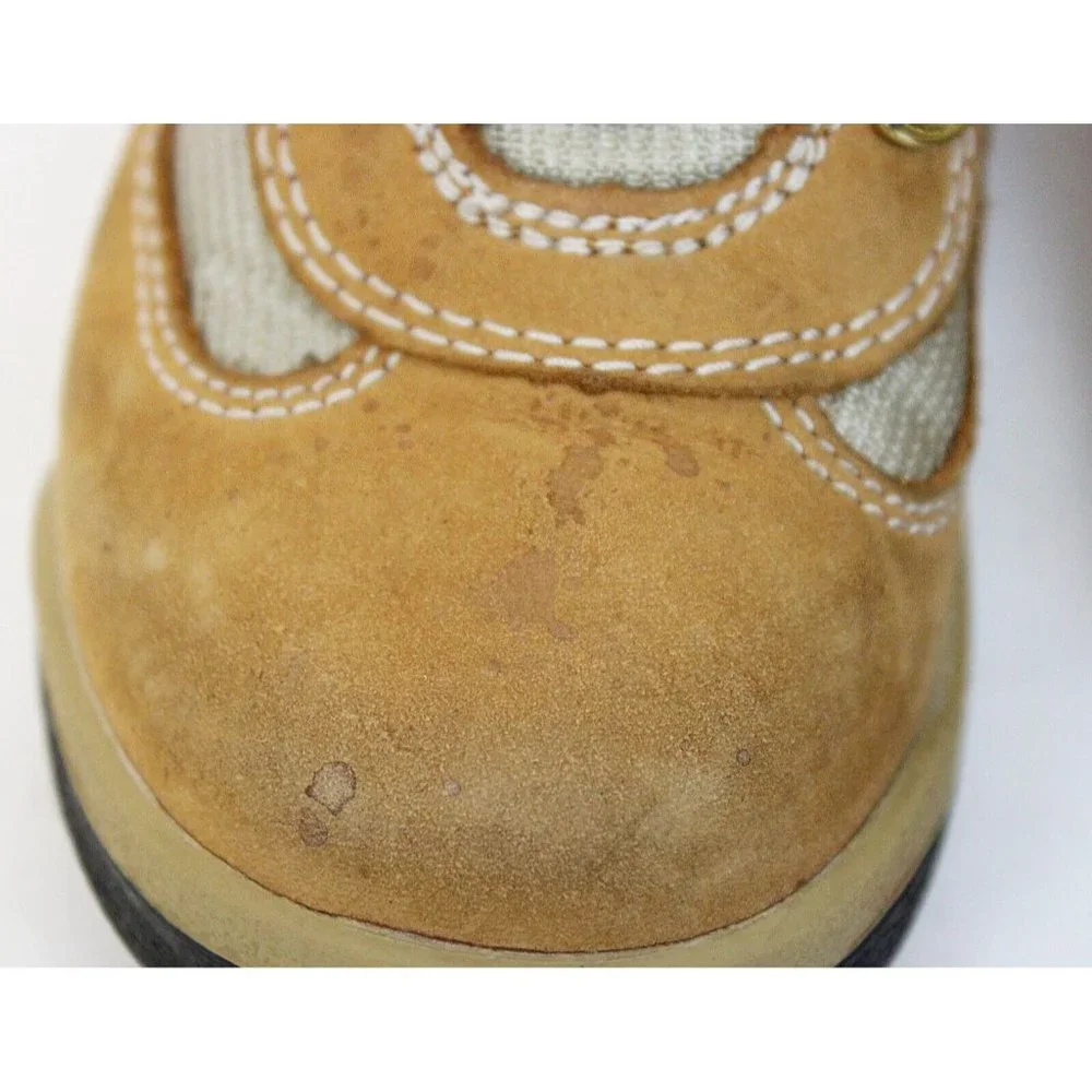 Timberland Baby Shoes sz 12 Tan Leather Hiking Boots Mesh Suede Walking Non-Slip